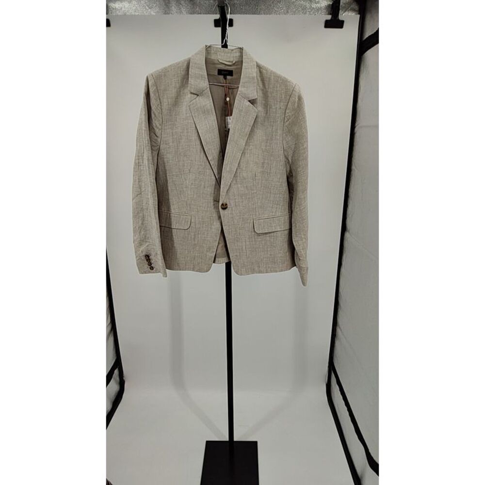 Quince Beige Linen-Blend Blazer